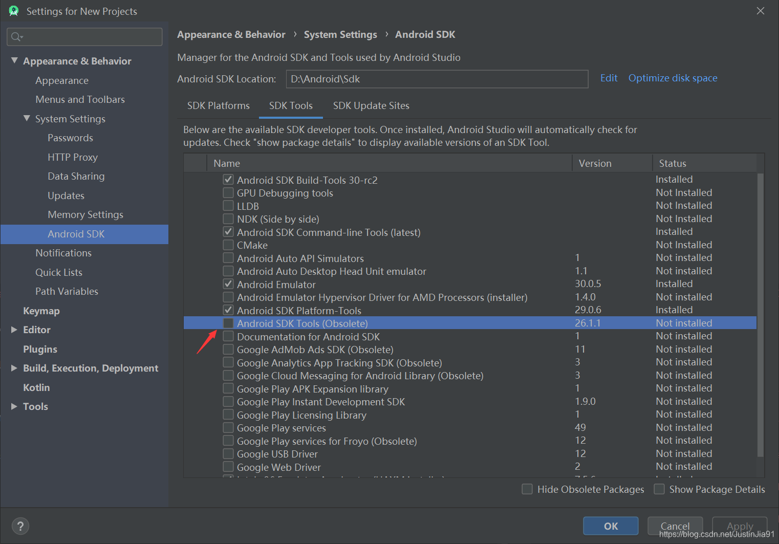 Android SDK Tools (Obsolete)